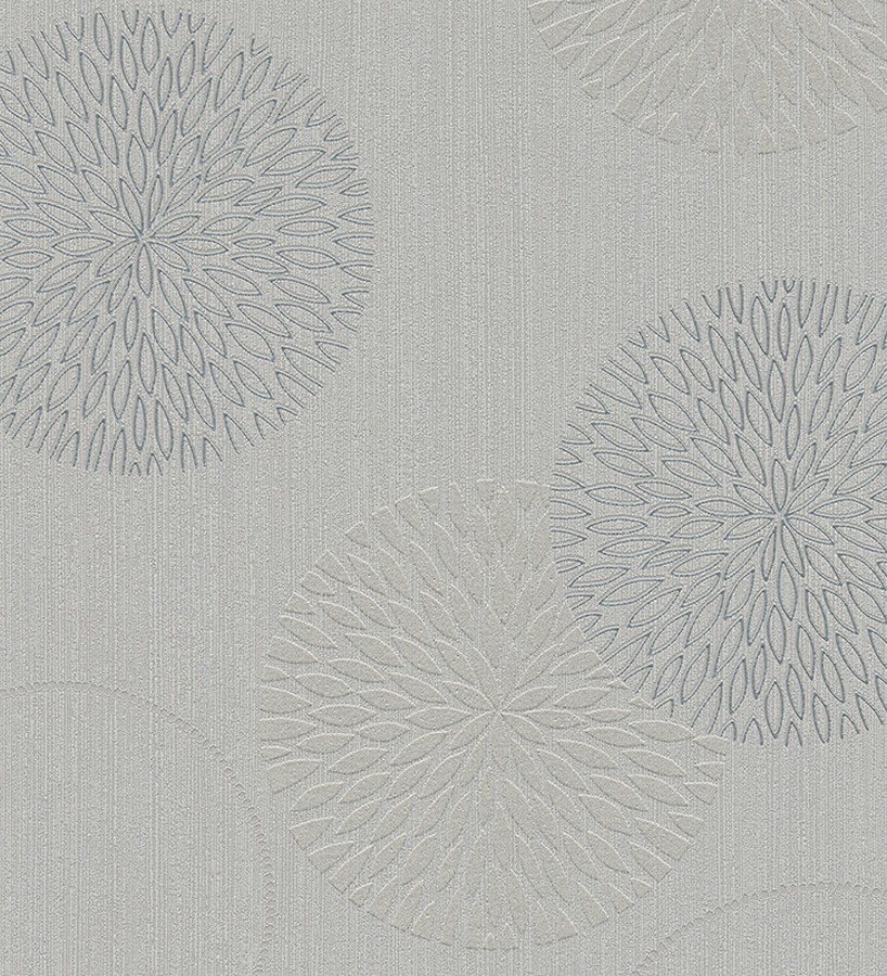 Papel pintado en gris y plata