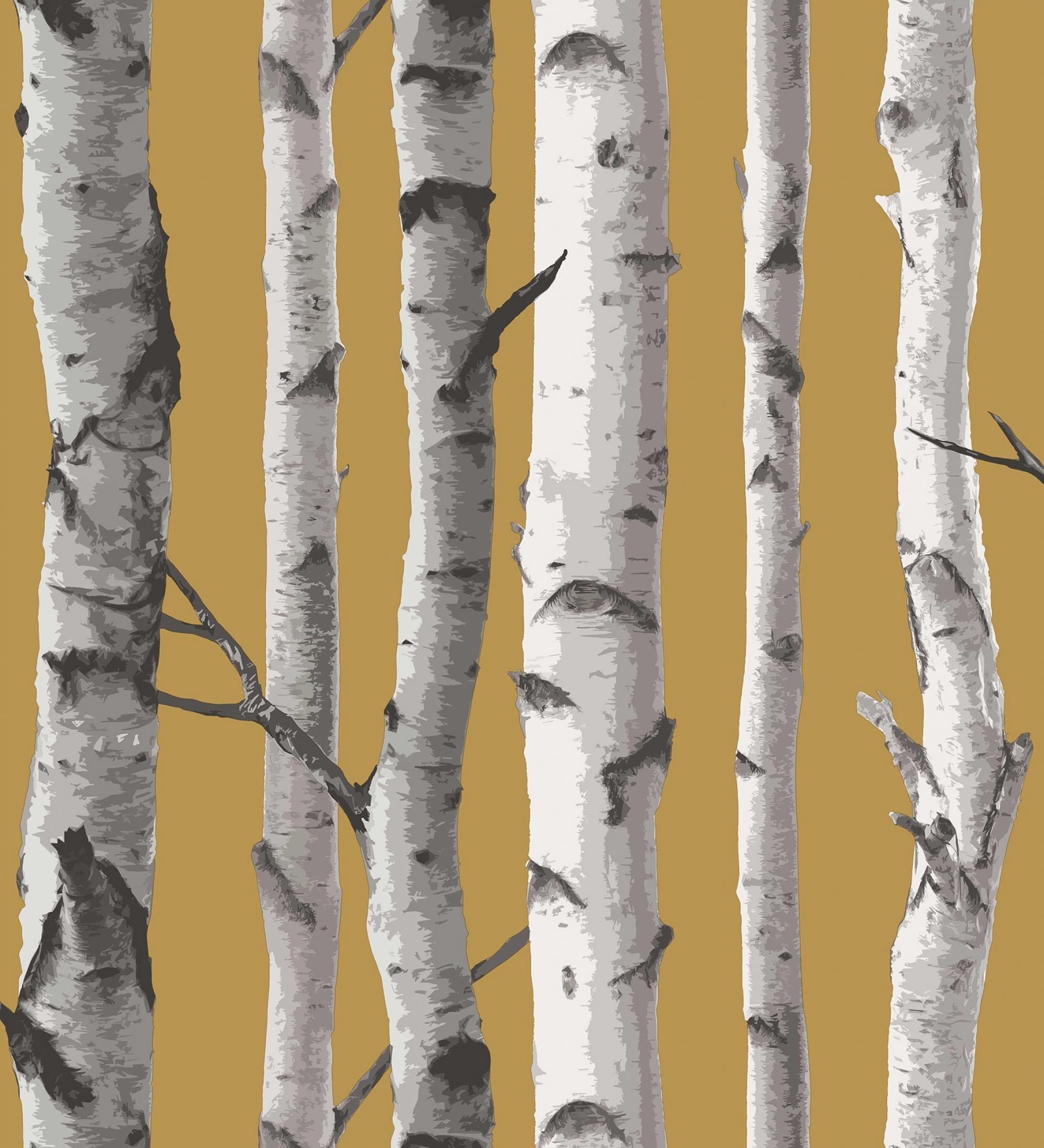Muestra DIN A4 de Papel pintado de hojas de troncos de árboles bosque  nórdico - Nordic Forest 680891 de GAULAN