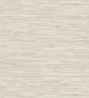 Papel pintado efecto cañas entrelazadas con yute natural en tonos gris y beige claro Talasari Bamboo 683000