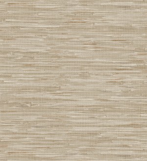 Papel pintado efecto cañas entrelazadas con yute natural en tonos beige tostado Talasari Bamboo 683001