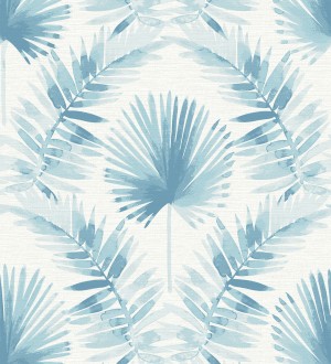 Papel pintado hojas de palmera tonos azules Aloha Palm 683029