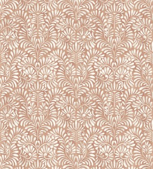 Papel pintado diseño ornamental de hojas fondo tonos tierra Florence Leaves 683032