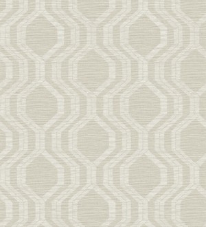 Papel pintado con diseño de hexágonos texturizados en tonos beige Hexagon Harmony 683070