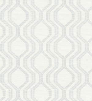 Papel pintado con diseño de hexágonos texturizados en tonos grises y blancos Hexagon Harmony 683074