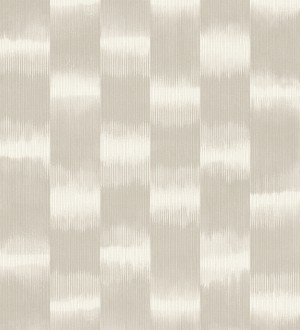 Papel pintado de rayas difuminadas con textura estilo Ikat tonos beige tostado Nebula Glow 683087