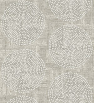 Papel pintado de circulo texturados estilo africano tonos beige oscuro Maasai Circles 683090