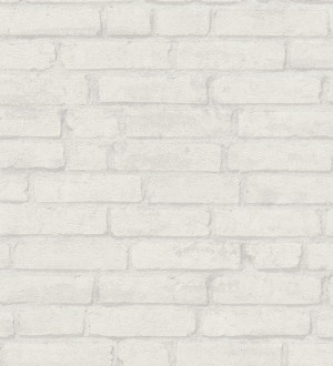 Papel pintado de ladrillos visto con tonos blancos y grises claro Hanover Brick 683261