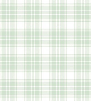 Papel pintado infantil de cuadros escoceses en tonos verdes Kelso Tartan 683269