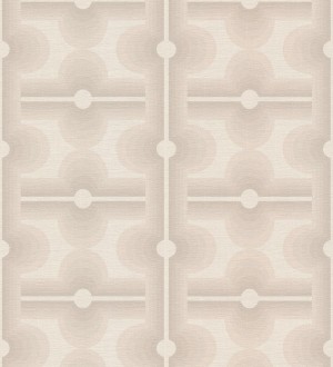 Papel pintado geométrico estilo retro de los años 70 tonos beige Otto Eclectic 683336