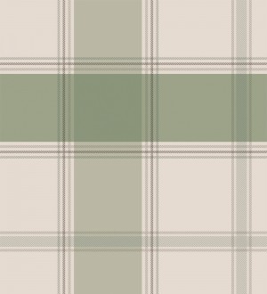 Papel pintado de cuadros escoceses en color verde Hamilton Tartan 683365