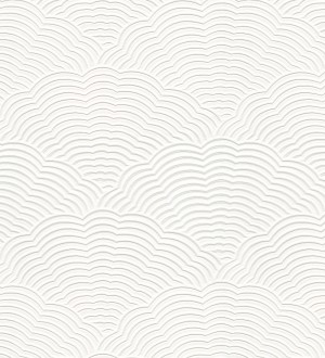 Papel pintado blanco repintable con relieve de ondas modernas Orinoco Waves 683378