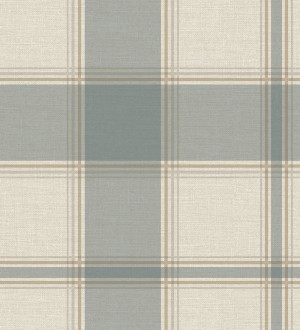 Papel pintado de cuadros escoceces en textura lino estilo natural Scottish Harland 683397