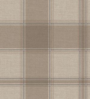 Papel pintado de cuadros escoceces en textura lino estilo natural Scottish Harland 683400