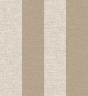 Papel pintado de rayas con textura lino estilo natural tonos ocre y beige Harvest Stripe 683401