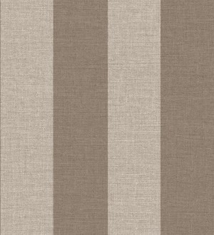 Papel pintado de rayas con textura lino estilo natural tonos marrones y beige Harvest Stripe 683402