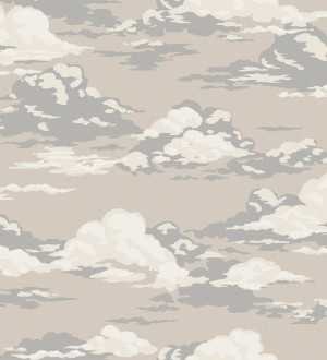 Papel pintado de nubes estilizadas en tonos relajante beiges Clouds Serenity 683416