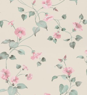 Papel pintado floral suave con enredaderas colores pastel Rosewood Dream 683468