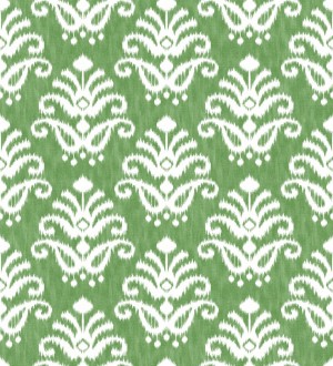 Papel pintado damasco con efecto textil en tono verde esmeralda Tiffany 683515