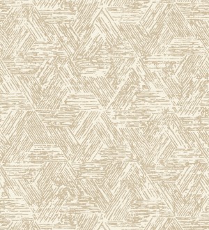 Papel pintado hexagonales con efecto desgastado color ocre Okon Trace 683178